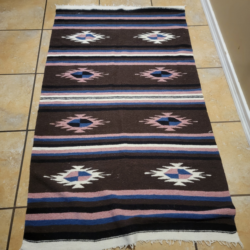 Southwestern Pattern Door Mat - Brown, Pink, Blue
